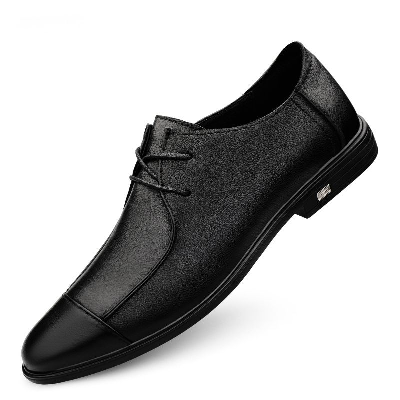Business Formal Casual Leather For Men British Style Breathable Soft Sole Top Layer Cowhide Groom Wedding Shoes Trendy_vogvips.com