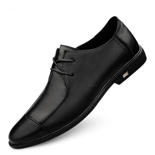 Business Formal Casual Leather For Men British Style Breathable Soft Sole Top Layer Cowhide Groom Wedding Shoes Trendy_vogvips.com