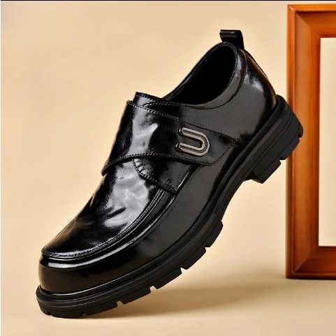 2024 Autumn Winter New Trend Soft Black Thick Sole Breathable Veratile Caual Men' Leather Britih Style Buine_vogvips.com