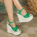 Women's Fashion Wedge Platform Sandals 15CM High Heels Waterproof PU Upper Multi-color Casual Party Evening Shoe_vogvips.com