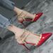 Rivet Nude For Women, Thin Heel, 2025 Summer New Style, Pointed Toe, Versatile, Sexy, Airy High Heels_vogvips.com
