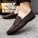 Euro Step British Style Work Soft Sole Waterproof Casual Brown Lightweight Non-Slip Men's Loafers Business Shoes_vogvips.com