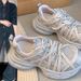 Yellow Lace-Up Thick-Soled Dad 2026 Spring Summer New Mesh Breathable Fashion Sports Casual Women's Shoes Trend_vogvips.com