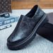European Warm Series 2025 Autumn Winter New Increasing Men's Low Top Casual Leather Shoes Slip-On Driving Non-Slip Invisible Height Increase_vogvips.com