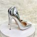 Size33-46 Women's Shoes Silver Snakeskin Pattern Celebrity High Heels 12CM Pointed Stiletto Shallow Mouth Single Shoes Women's Shoes_vogvips.com