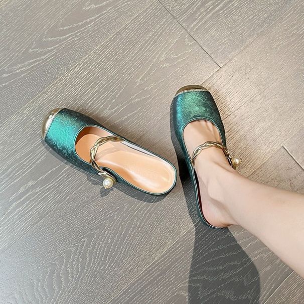 Women's Chinese Style Slip-On Muffin Shoes with French Hidden Heel Chunky High-End Feel Summer 2026 New Style_vogvips.com
