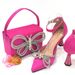 Women's Shoes Classic Women's Pointed Bow Back Bag Sandals Catwalk Style Square Box Handbag Butterfly Accessories Versatile_vogvips.com