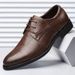 Men's leather shoes spring fashion casual leather shoes business shoes texture glossy comfortable soft sole slip-on men's leather shoes_vogvips.com