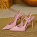 Women’s Shoes Kitten Heel Fairy Pink High Heels Women 2023 Pointed French Stiletto Mules Casual Outer Wear Closed Toe Sandals Trend_vogvips.com