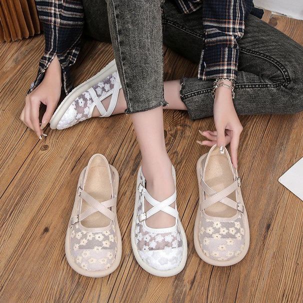 2025 Summer New Fairy Style Baotou Casual Soft Soled Comfortable Student Versatile Women's Mesh Shoes_vogvips.com