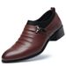 Suitable For All Seasons Autumn Winter Business Formal Leather British Style Pointed Toe Height Increasing Men's Warm Low-top Shoes_vogvips.com