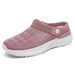 Women's Flying Woven Breathable Single Shoes Bag Head Half Tray Casual Shoes Women's Shoes Mesh Slippers_vogvips.com
