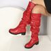 ShoeVault Over-the-Knee 2025 Autumn Winter Western Knight Women High Tube Pleated Chunky Heel Retro Square Toe Slip-On Long Boots_vogvips.com