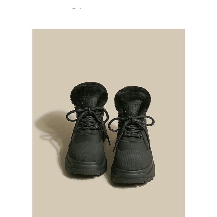 【 Amano 】 Fur Integrated Martin Boots For Women In Autumn And Winter 2025, New Style With Plush Warm Cotton Shoes, Versatile For Women_vogvips.com