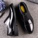 Suitable For All Seasons Autumn Wintr Black Businss Formal Mn's Lathr Shos Work Thr-Joint Vrsatil Thick-Sold Casual Scurity_vogvips.com