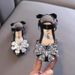 Rhinestones Soft Soled Girls' Sandals Princess Shoes Children's Shoes Spring Leather Shoes For Girls_vogvips.com