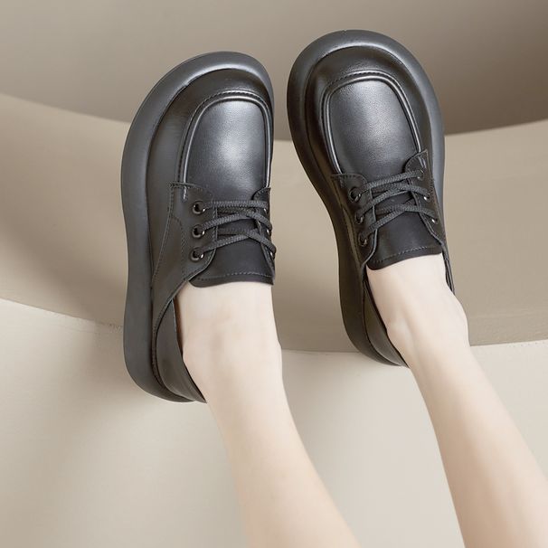 Lace Up Casual Spring British Style Loafers_vogvips.com