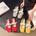French Lace Single Shoes Mary Jane Shoes Women's Flat-bottomed Lace-up Retro Versatile Square Head Ballet Shoes Women_vogvips.com