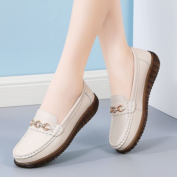 Comfortable Soft Sole Non-slip Mother Shoes Flat Beanie Shoes_vogvips.com