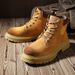 European Warm Series Martin High Top British Style Mid-Top Work Outdoor Desert Wear-Resistant Men's Yellow Boots_vogvips.com