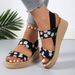 Women Floral Print Platform Wedge Sandals Summer Casual Beach Shoes_vogvips.com