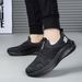 Men's Lightweight Breathable Mesh Sneakers, Thick-soled Slip-on Fly-knit Casual Shoes SummerBreathable_vogvips.com