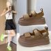 Women's Breathable Comfortable Sandals Rubber Sole Ergonomic Design Velcro Strap Beach Shoes For Long Term Standing And Commuting_vogvips.com