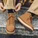 Men's Shoes Medium Top Martin Boots Leather Casual Platform Tooling Boots Retro Short Boots_vogvips.com