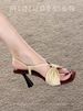 In-stock, Available For Dropshipping~French Elegance~Open-toe Thin Strap Buckle Sandals With Hollow Back And Square Toe_vogvips.com