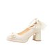Women's Bridal Heels For Wedding - Elegant Peony Embroidered Shoes With Adjustable Ankle Strap (2-Inch Platform)_vogvips.com