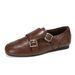 Fleece Small Leather Shoes Women's Brock Loafers Single Shoes_vogvips.com