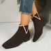 Breathable Stretch Knit Ankle Boots For Women – Lightweight Slip-On Booties With Soft Cotton Lining & Comfortable Rubber Sole (Black, Brown)_vogvips.com