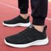 Euro Step Sports Spring Summer New Mesh Breathable Lightweight Men's Trendy Running Shoes Black Fabric_vogvips.com