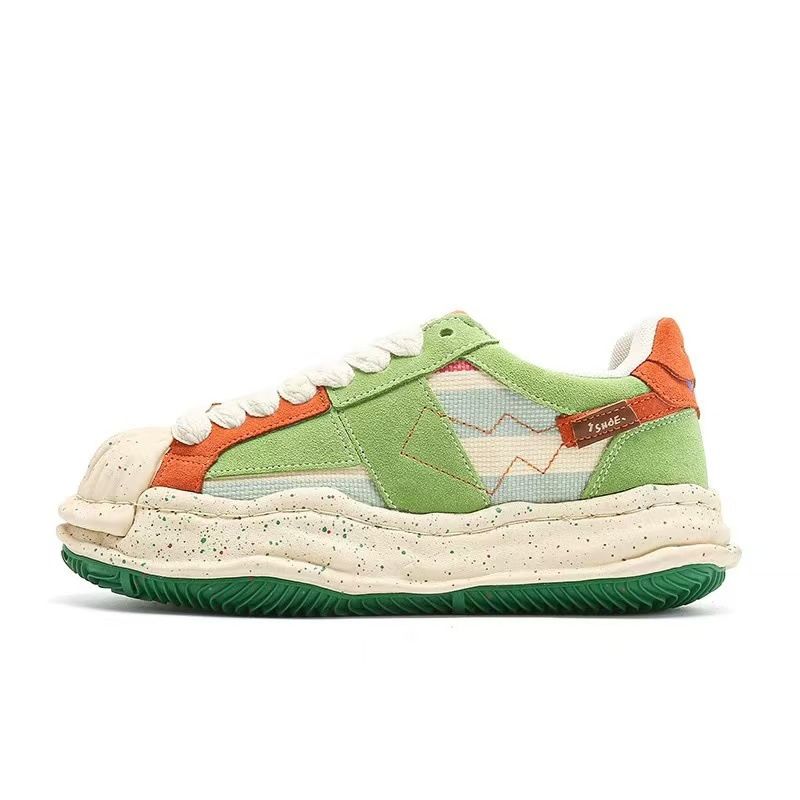 Retro Style High Heeled Shell Toe Women's Shoes Lace Up Autumn Casual Rubber Thick Soled Breathable Cow Suede Lace-Up Couples_vogvips.com