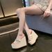 Thick Sole Baotou Half Slippers Women's Summer Outwear New Arrival Women's Shoes Super Popular Net Shoes Classy Sense Lazy Sandals Slippers_vogvips.com