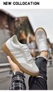 Retro Leather Striped Thick-soled Casual Sports Board Shoes, Dexun Xiaobai Breathable Black And White Men's Shoes_vogvips.com