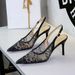 Women's Stiletto Heel Pumps Sexy Banquet Hollowed out Lace Mesh Pointed Toe Strappy Sandals European Style_vogvips.com