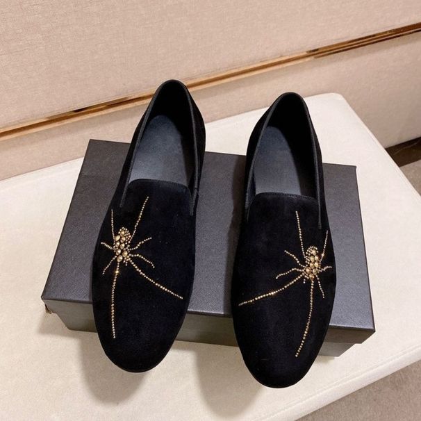 New Spring And Autumn Hairstylist Men's Loafers Korean Version Genuine Leather Slip-On British Style Moccasins For Men_vogvips.com