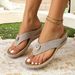 New Plus Size Wedge Heel Clip Toe Sandals Style Beach Women's Slippers_vogvips.com
