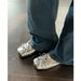 First Encounter The Moonfall Girl~! Women's Square-Toe Bowknot Ballet Flats With Internal Height Increase Silver Mary_vogvips.com