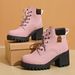 2026 Autumn New Martin Boots For Women, Chunky High Heel, Waterproof, Large Size, Commuting, Height Increasing_vogvips.com