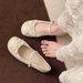 Shallow Single Shoes Bow Flat Bottom Gentle Sweet Lace Lady Shoes Round Head Fashion Women's Shoes_vogvips.com