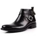European Warm Series Korean Style Short Round Toe Men's Side Zipper European Size High-top Shoes Cowhide Outdoor Martin Trendy Boots_vogvips.com