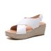 Plus-size Wedge Wish European And American Style, Straw-woven Open-toe Roman Sandals, Cross-strap Fish-mouth_vogvips.com