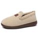 Warm Snow New Style Fleece Lined Thickened Cotton Shallow Mouth Cold-Proof Short Boots Solid Color Flat Heel Women's_vogvips.com