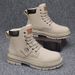 European Warm Series Yellow 2025 Autumn Winter New Motorcycle Men's Shoes Thick Sole High-top Martin Boots_vogvips.com