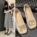 Flat Single For Women Spring Autumn 2024 New Evening Slip-On Lazy Chic Shallow Mouth Boat Shoes Loafers_vogvips.com