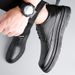 Euro Step Autumn New Men's Business Formal With 6cm Hidden Wedge British Casual Wedding Groom Brogue Leather Shoes_vogvips.com