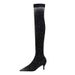 183-2 Simple Winter Long Thin High Heel Suede Pointed Toe Sexy Slimming Fleece Lined Over-the-Knee Boots_vogvips.com