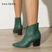 Autumn/Winter Women's Pointed Toe Chunky Heel Ankle Boots - Fashionable Bare Booties For Casual & Office Wear_vogvips.com